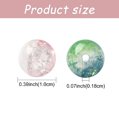 80Pcs 8 Colors Transparent Crackle Glass Beads GLAA-YW0003-50-1