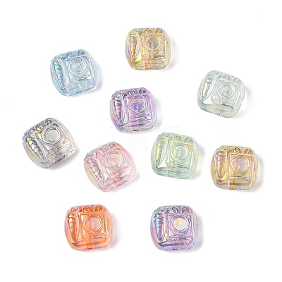 40Pcs 8 Colors UV Plating Transparent Acrylic Beads PACR-CJ0001-46-1