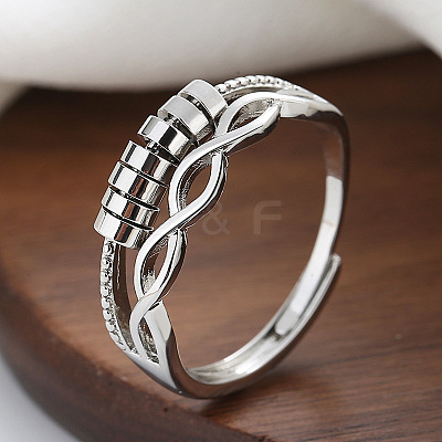 Brass Rotating Finger Rings for Women RJEW-C132-01D-P-1