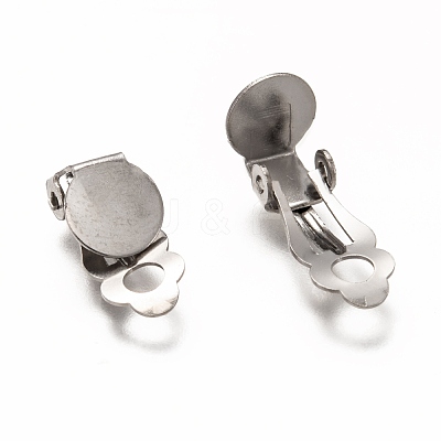 Tarnish Resistant 304 Stainless Steel Clip-on Earring Findings X-STAS-L259-001C-P-1
