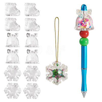 12Pcs 3 Styles Christmas Theme Transparent Acrylic Beads TACR-TA0001-76-1