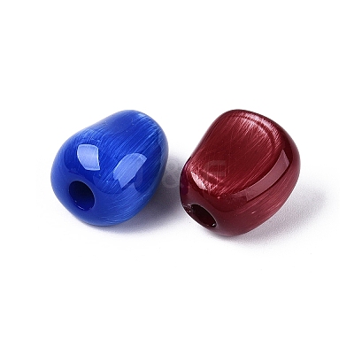 Opaque Acrylic Imitation Cat Eye European Beads OACR-N161-05-1