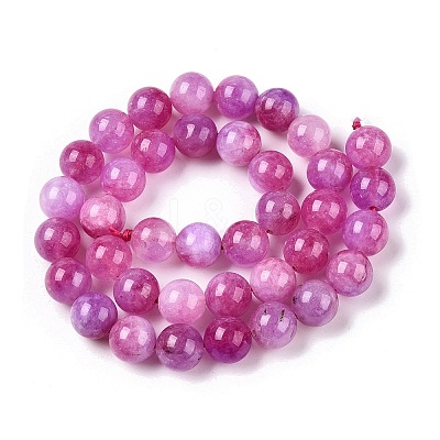 Dyed Natural White Jade Beads Strands G-T138-10mm-210-12-1