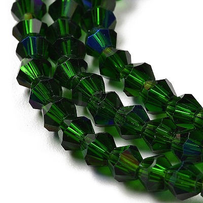 Transparent Electroplate Glass Beads Strands GLAA-F029-3mm-D25-1