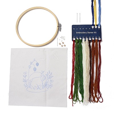 DIY Mushroom Pattern Embroidery Starter Kits LS-DIY-L068-01E-1