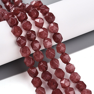 Dyed Natural White Jade Beads Strands G-T139-8mm-46O-1