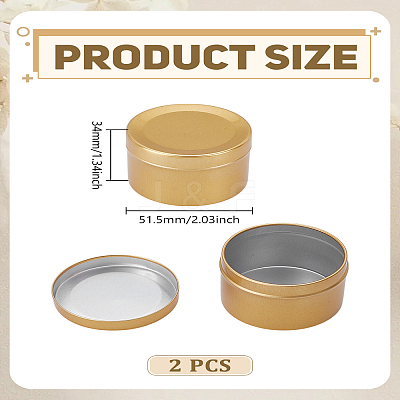 2Pcs Round Aluminium Tin Cans CON-LP0001-59-1