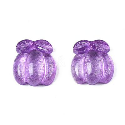 Autumn Theme Spray Painted Transparent Resin Cabochons CRES-S302-65-A04-1