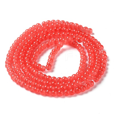 Baking Paint Imitation Jade Glass Round Bead Strands X-DGLA-Q021-4mm-32-1