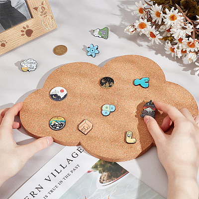 Cloud Wall Mounted Brooch Jewelry Display Cork Tray AJEW-WH0433-01H-1