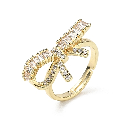 Brass & Clear Cubic Zirconia Finger Rings CU-CBA7E55-08G-1