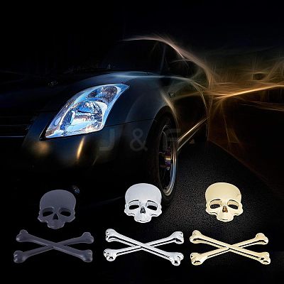 Zinc Alloy Car Stickers DIY-FH0001-005-1