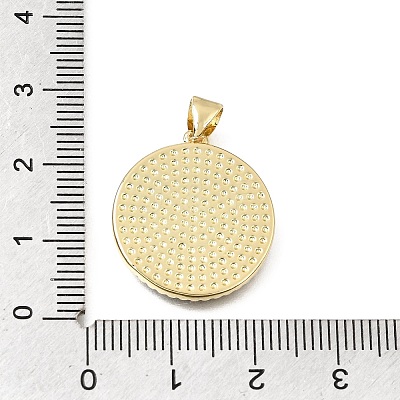 Brass Micro Pave Clear Cubic Zirconia Pendants CU-CBAF50C-01A-G-1