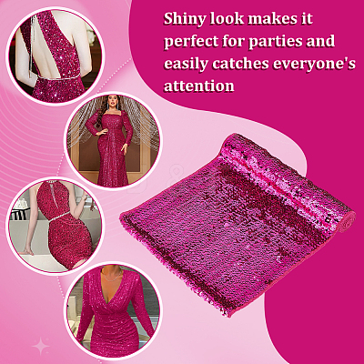 Polyester & PET Reversible Sequin Fabric DIY-WH0453-78A-1