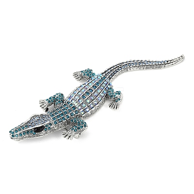 Alloy Rhinestones Alligator Brooches X1-JEWB-S022-07C-1