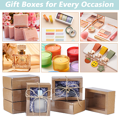 Kraft Paper Cardboard Gift Drawer Boxes LS-CON-WH0085-129A-1