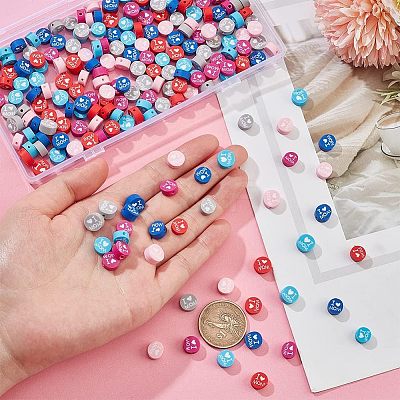6 Strands 6 Colors Handmade Polymer Clay Bead Strands CLAY-NB0001-71-1