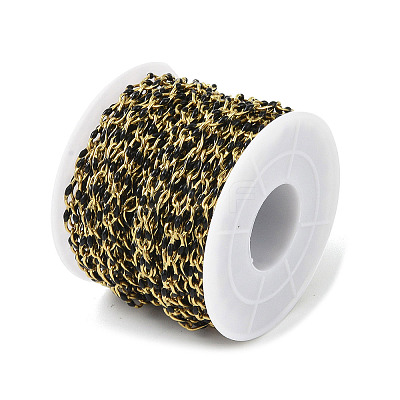 Ion Plating(IP) 304 Stainless Steel Dapped Chains AJEW-Q150-09G-02-1