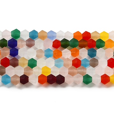Imitate Austrian Crystal Frosted Glass Beads Strands GLAA-F029-TM4mm-B29-1