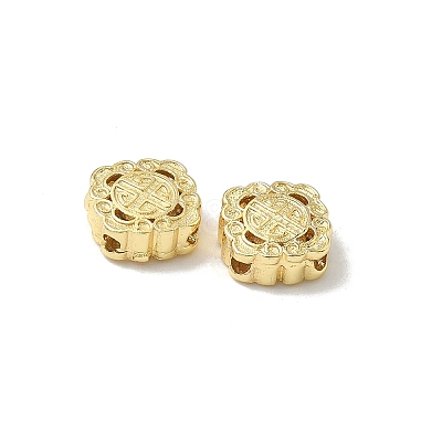 Rhombus Brass Beads KK-K293-68G-1