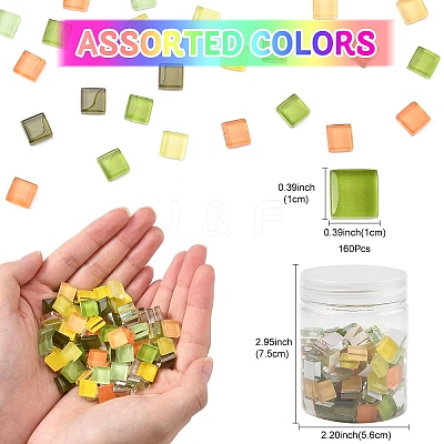 8 Colors 20Pcs Transparent Glass Cabochon GLAA-YW0003-66A-1