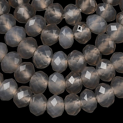 Natural Grey Agate Bead Strands G-D344-A19-03-1