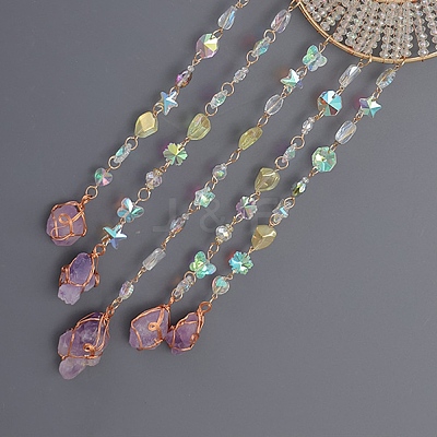 Tree of Life Natural Agate & Natural Crystal Chips Hanging Suncatchers RN-CBA387D-02G-1