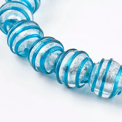 Handmade Silver Foil Glass Lampwork Beads FOIL-G027-01B-1