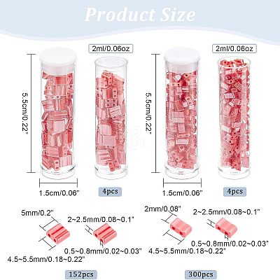 452Pcs 2 Style 2-Hole Opaque Glass Seed Beads SEED-NB0001-76-1