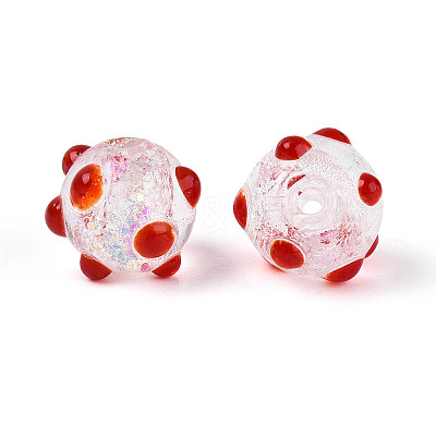 Handmade Foil Lampwork Beads Strands FOIL-T008-02F-1