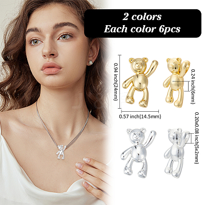 12Pcs 2 Colors Brass Pendants KK-ME0001-36-1