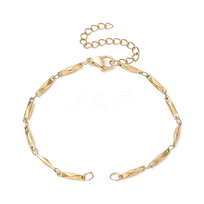 Ion Plating(IP) 304 Stainless Steel Faceted Bar Link Chain Bracelet Makings AJEW-JB01184-01-1