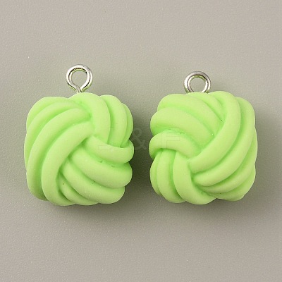 Opaque Resin Pendants RESI-WH0029-24P-03-1