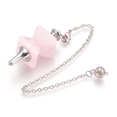 Natural Rose Quartz Dowsing Pendulums KK-F756-09H-1