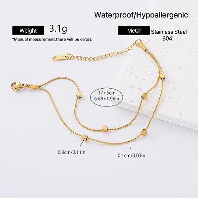 304 Stainless Steel 2-Strand Bracelets for Women FO9135-1-1