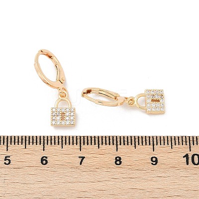 Brass Micro Pave Clear Cubic Zirconia Leverback Earrings EJEW-K300-07G-1
