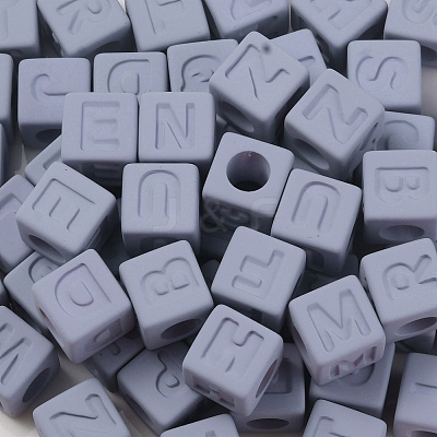 Rubberized Style Transparent Acrylic Beads OACR-K007-014C-1