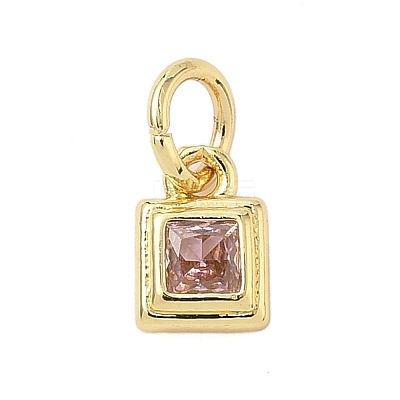 Brass Pave Cubic Zirconia Pendants KK-K368-13G-01-1