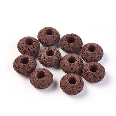 Natural Lava Rock European Beads G-I220-H05-1