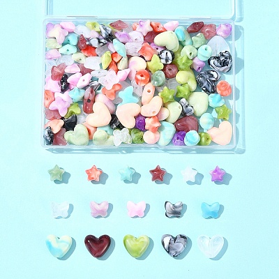 120Pcs 3 Styles Imitation Gemstone Acrylic Beads Sets OACR-FS0001-84-1