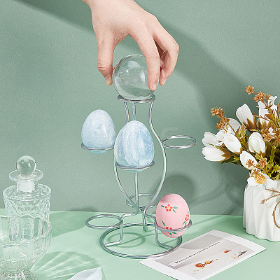 7-Slot Iron Easter Egg Display Stands ODIS-WH0058-21B-P-1