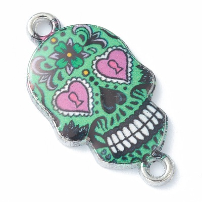Halloween Theme Alloy Enamel Links Connectors X-ENAM-F140-02E-P-1