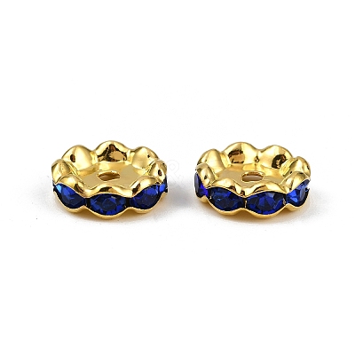 Brass Rhinestone Spacer Beads RB-A014-L12mm-05G-1