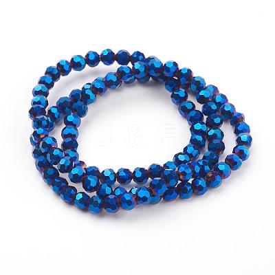 Electroplate Glass Bead Strands EGLA-R042-4mm-01-1