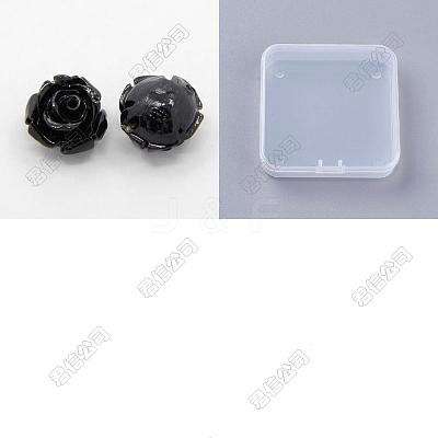 40Pcs Synthetic Coral 3D Flower Rose Carved Beads CORA-HY0001-03-1