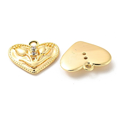 Brass Micro Pave Cubic Zirconia Charms KK-Q809-09G-1