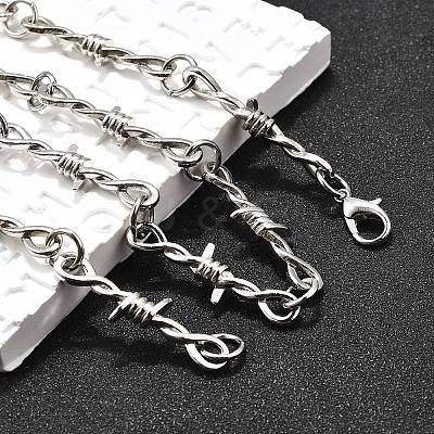 Alloy Barb Wire Necklaces NJEW-R254-01B-P-1