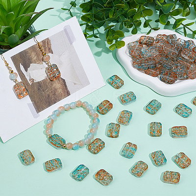 100Pcs Transparent Spray Painted Glass Beads GLAA-PA0001-60B-1