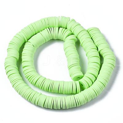 Flat Round Handmade Polymer Clay Beads CLAY-R067-10mm-24-1