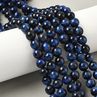 Grade B Natural Tiger Eye Beads Strands X-G-F591-18-8mm-01-1